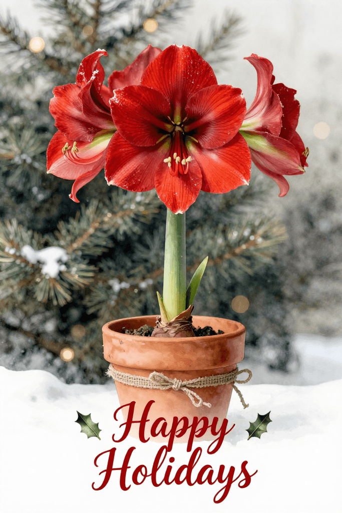 Happy Holidays Amaryllis Ecard