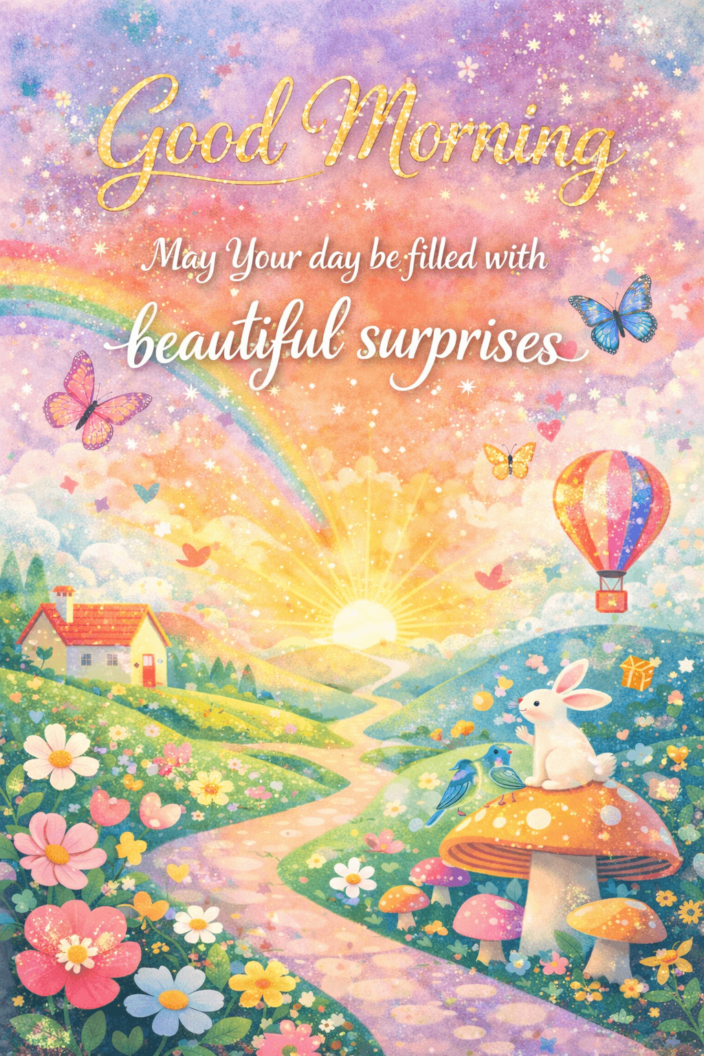good morning may your day be filled with beautiful surprises Ecard