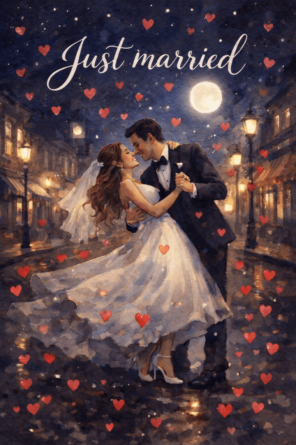 just married dancing in streets ecard