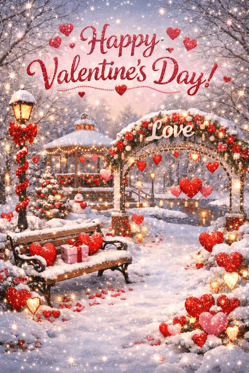 happy valentines day in park ecard