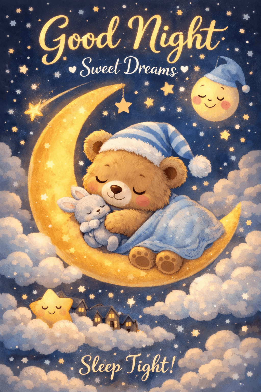 adorable good night sweet dreams sleep tight