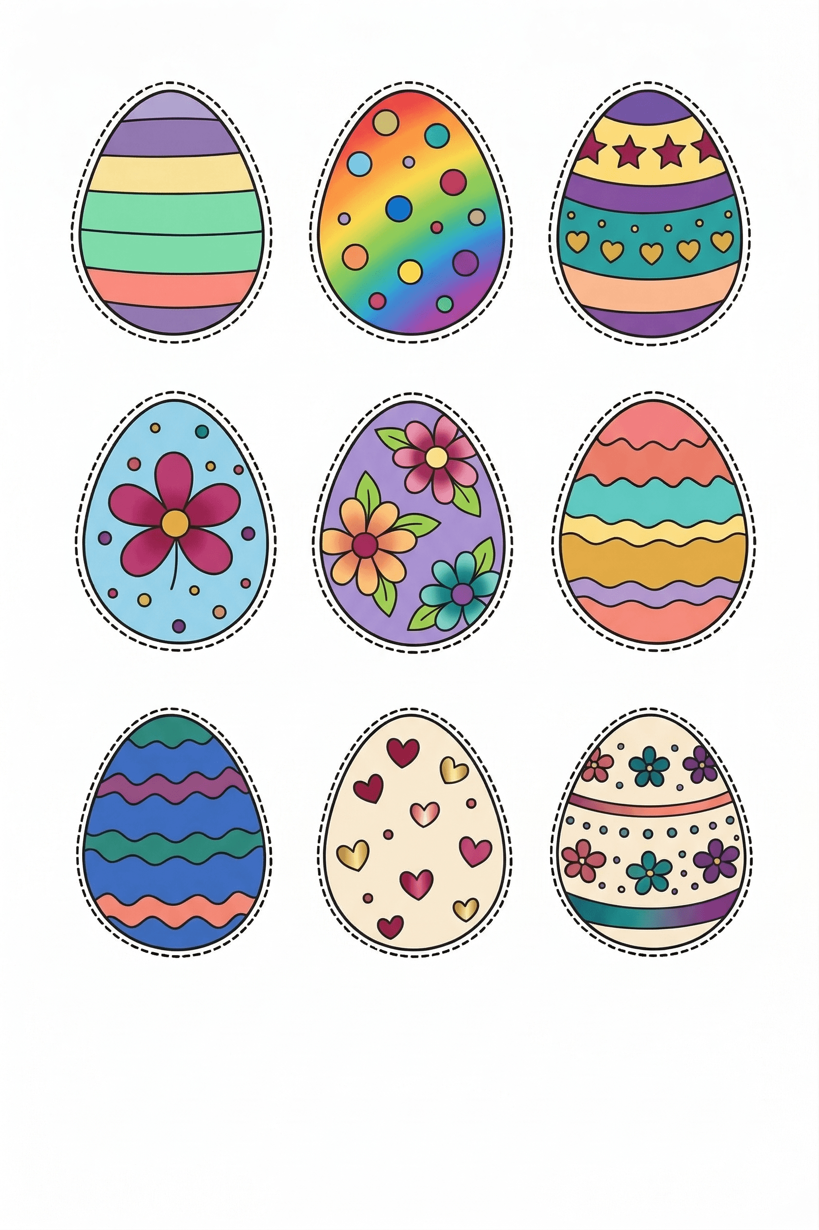 Colorful Easter Eggs Cut And Craft Collage Pieces