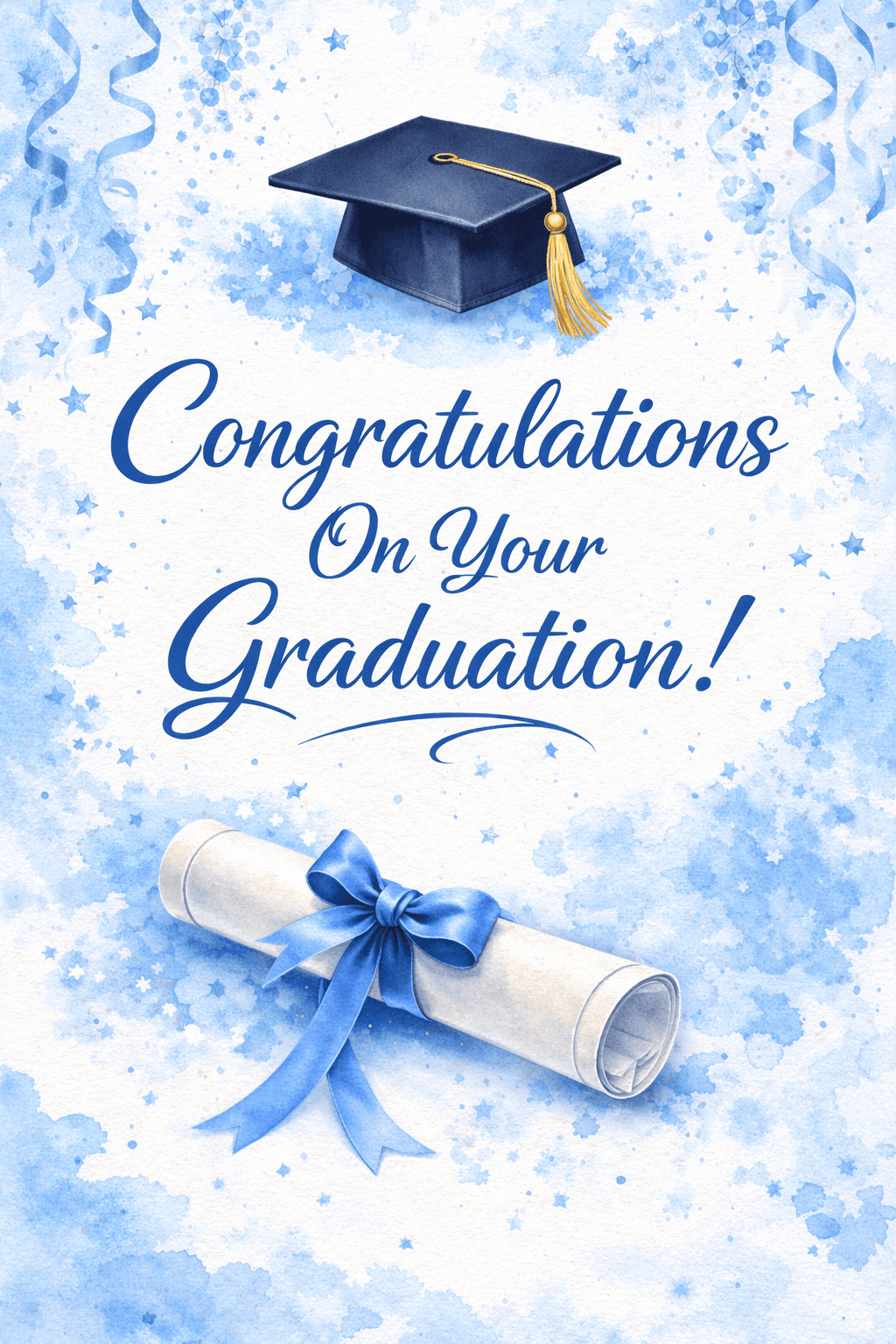 congratulations on your graduation blue and white