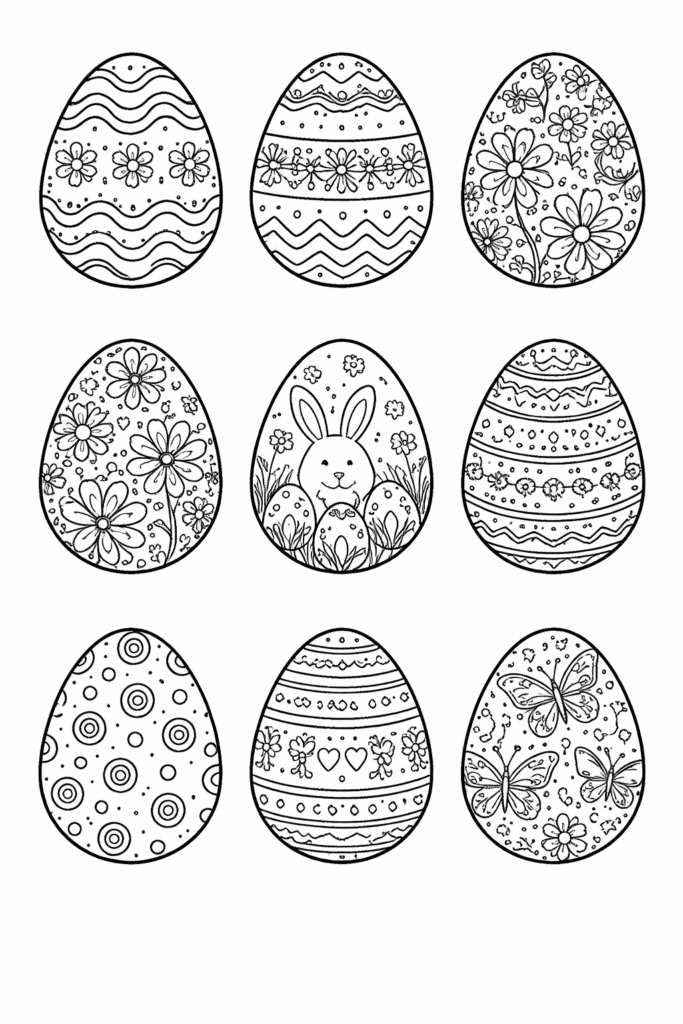 cute easter egg collage pieces