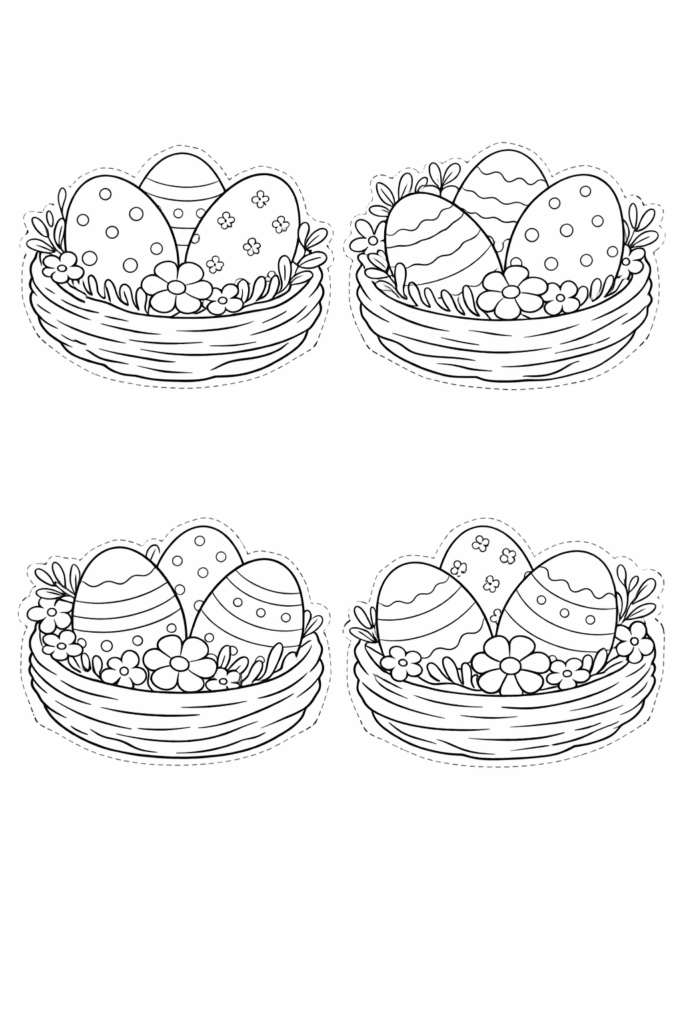 easter egg nest color cut and craft collage pieces