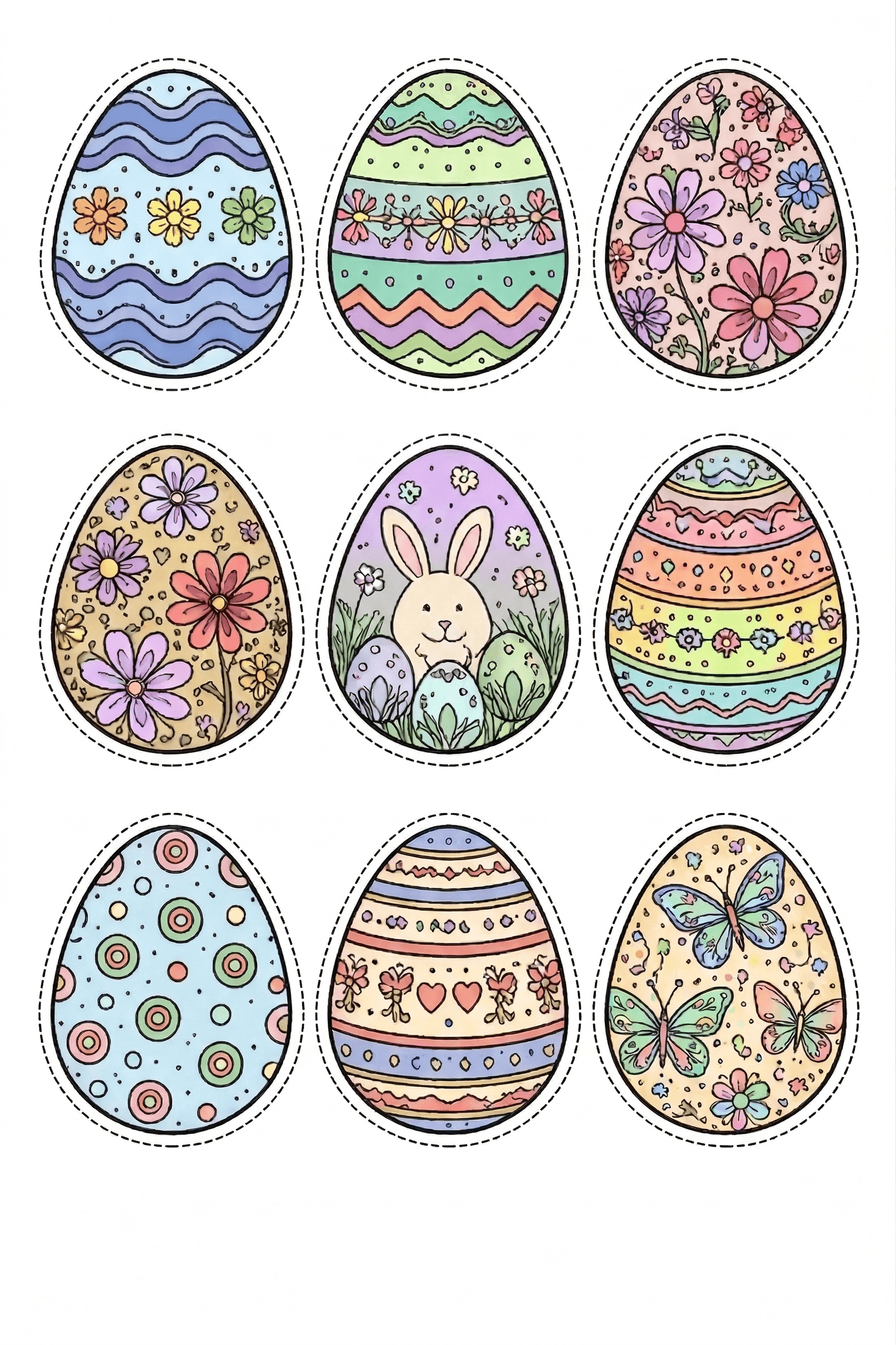 Cute Easter Egg Cut And Craft Collage Pieces