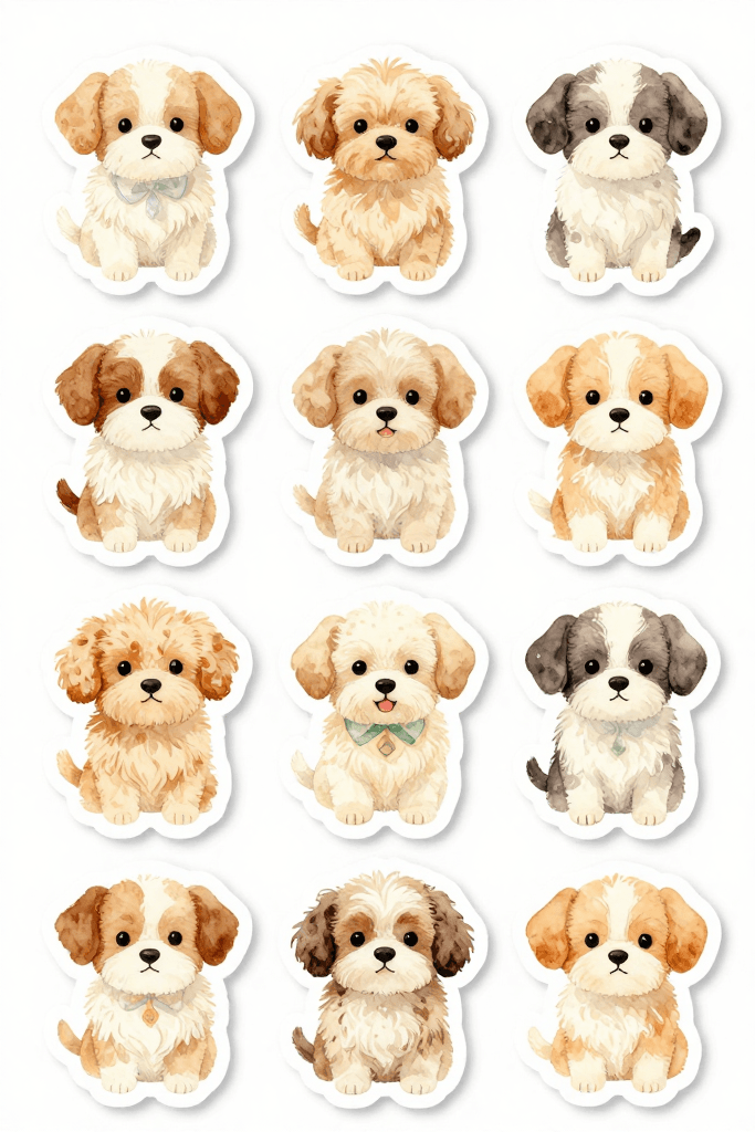 Adorable Dog Stickers Printable