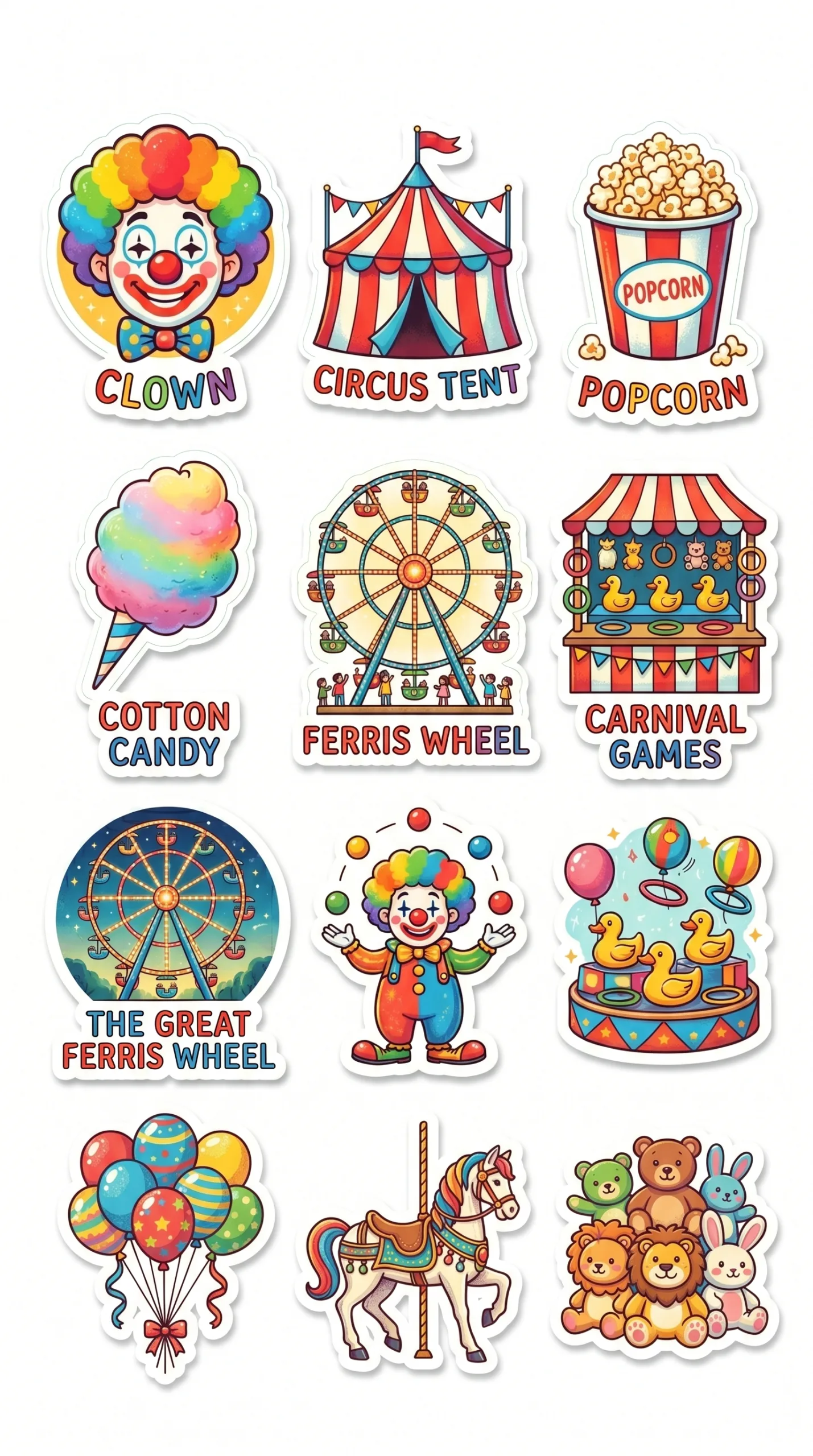 Carnival Stickers Printable