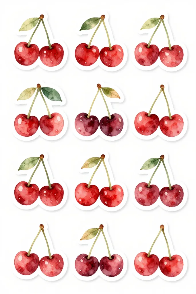 Cherry Stickers Printable