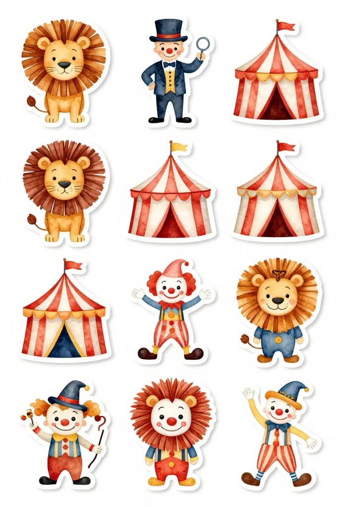 Circus Stickers Printable