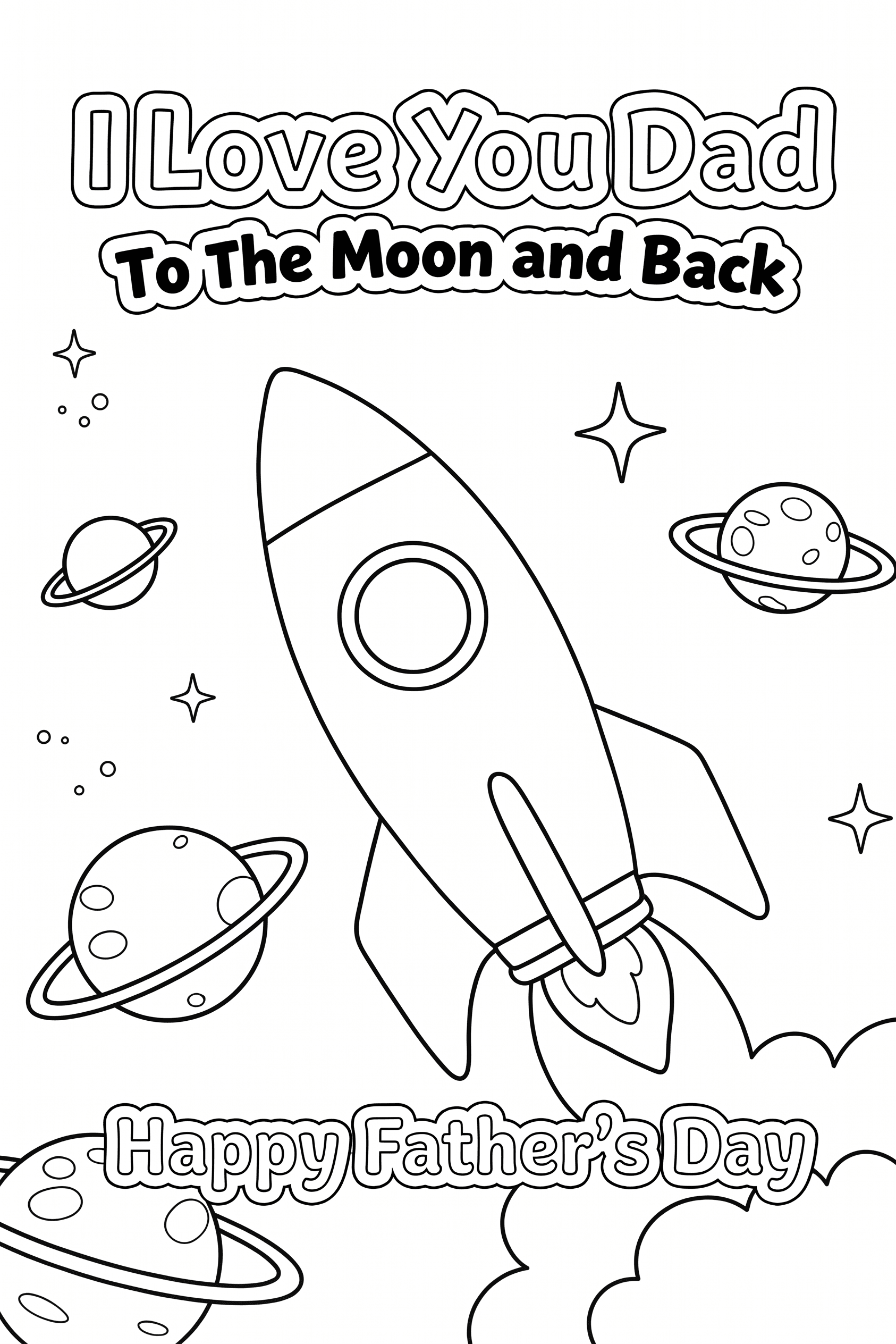 Love You To The Moon And Back Coloring Page Printable