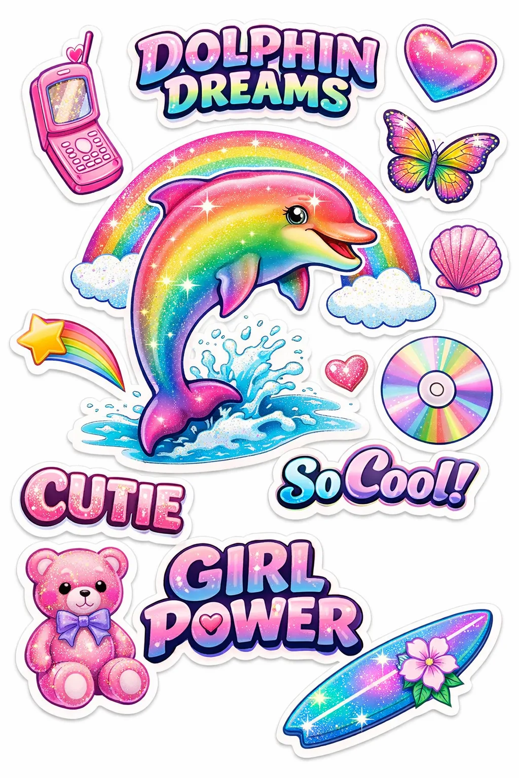 Y2K Pink Sticker Sheet