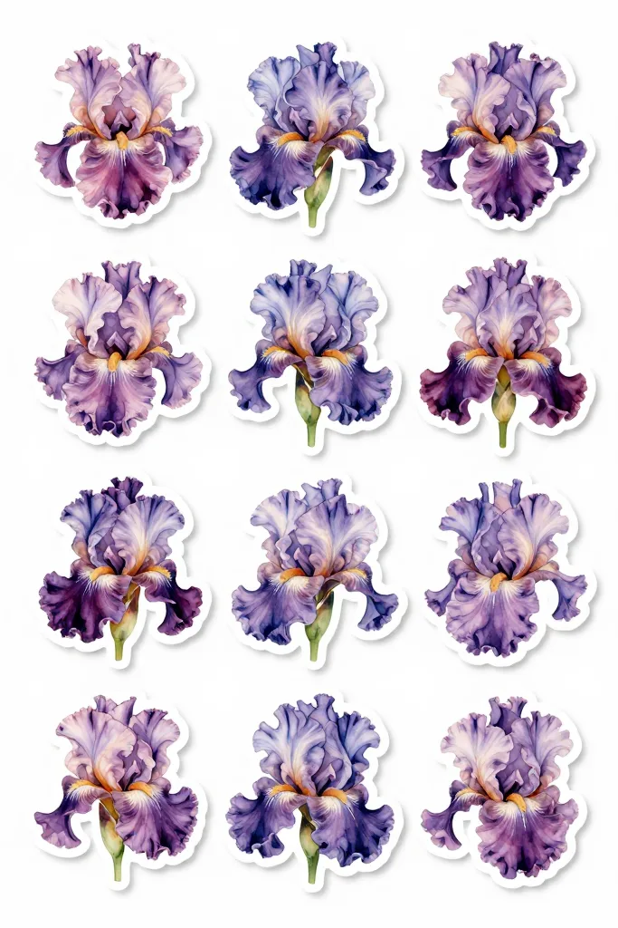 Double Bearded Iris Stickers Printable