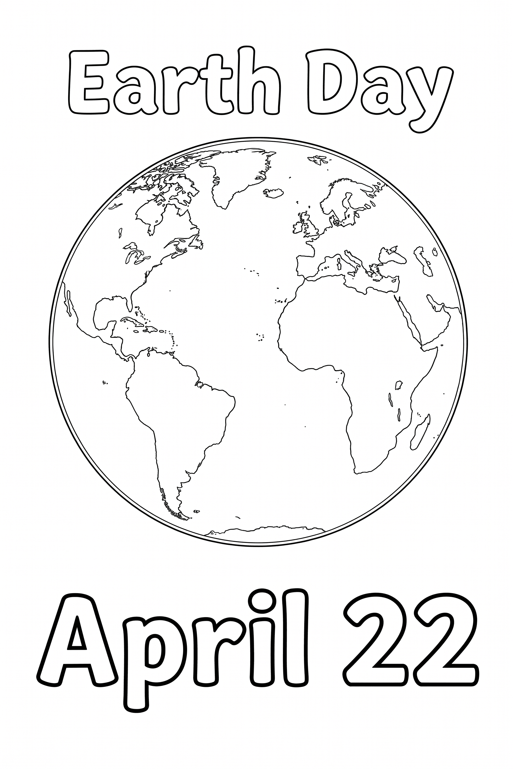 Earth Day April 22 Coloring Page
