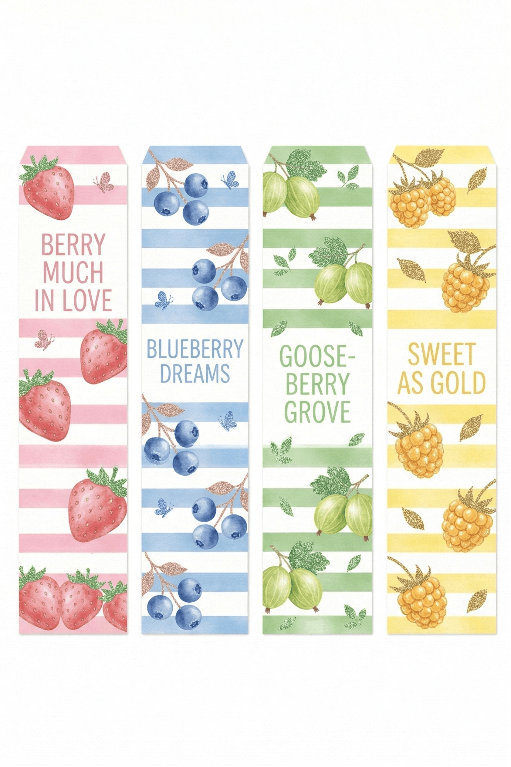 Berry Bookmarks Printable