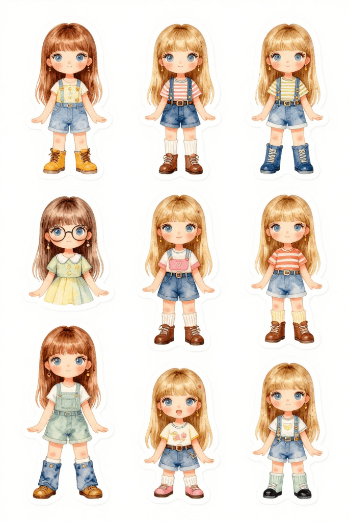 Girl Stickers Printable