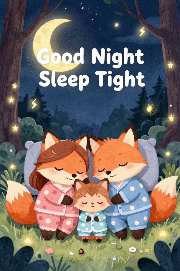 Good Night Sleep Tight Fox Family Ecard
