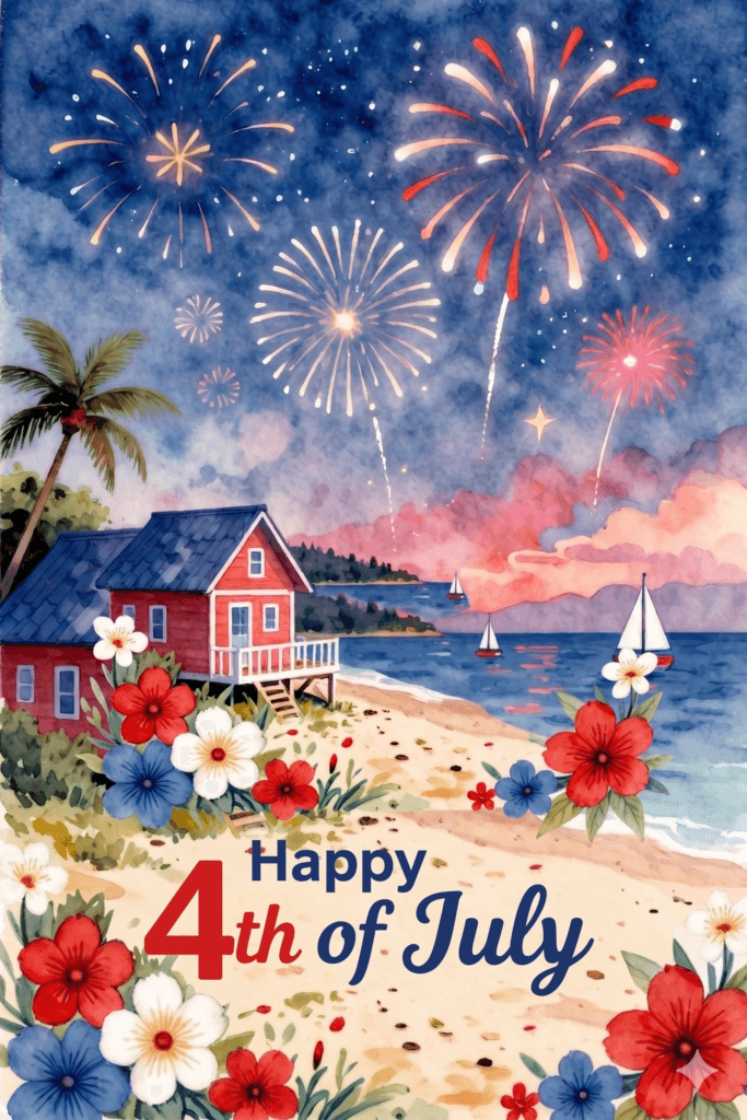 Happy 4th Of July At The Beach Ecard