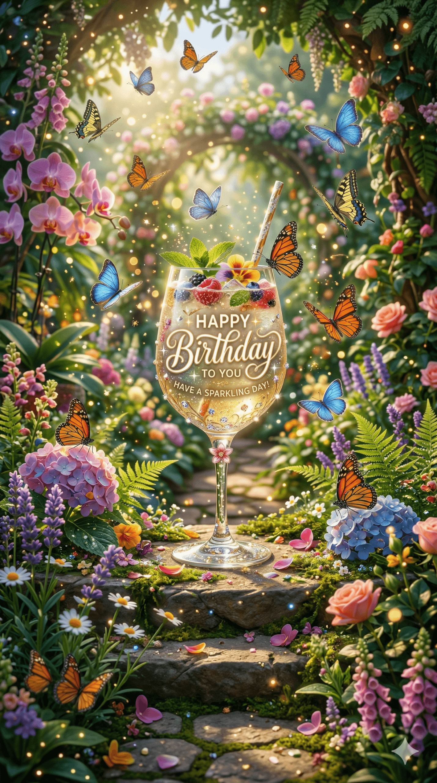 Happy Birthday To You, Have A Sparkling Day Drink Ecard