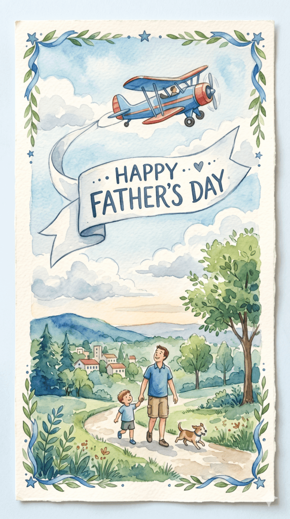 Happy Father's Day Propeller Plane Ecard
