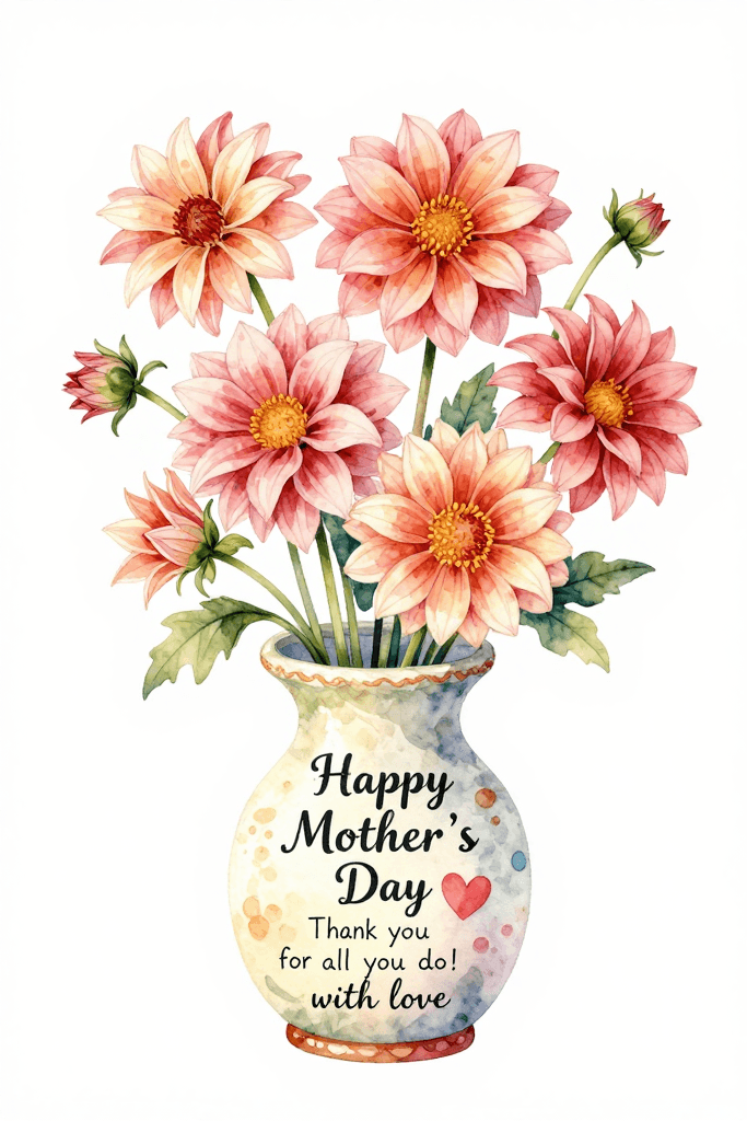 Happy Mother's Day Dahlias Ecard