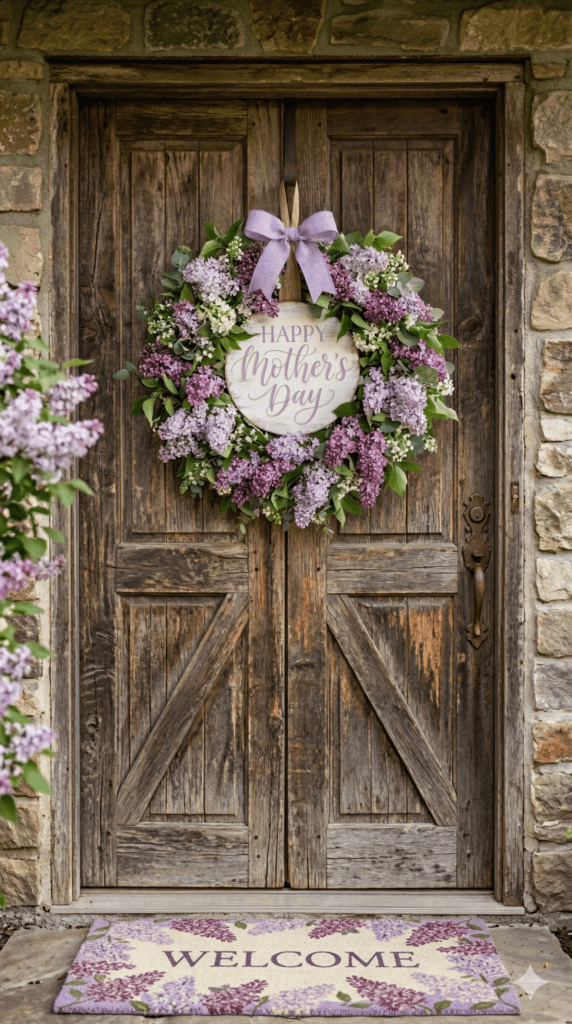 Happy Mother's Day Lilac Wreath Ecard