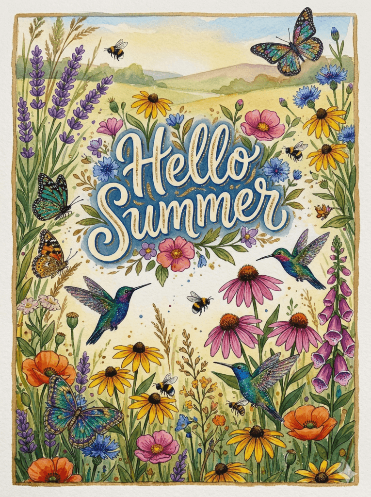 Hello Summer Wildflowers Ecard