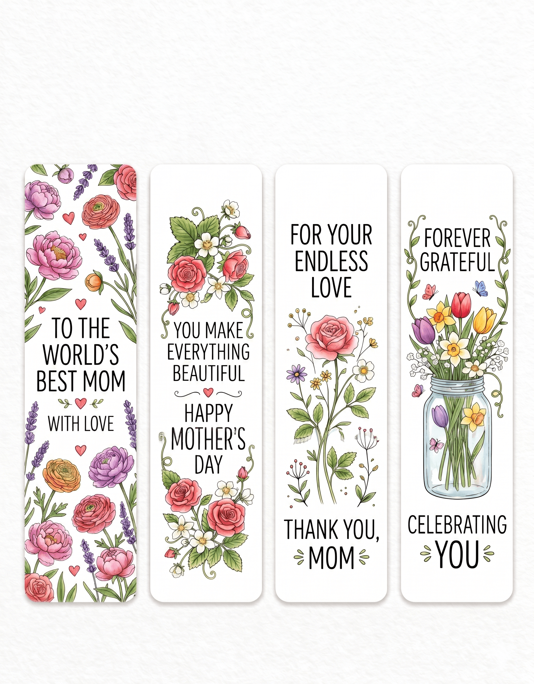 Floral Mother's Day Bookmarks