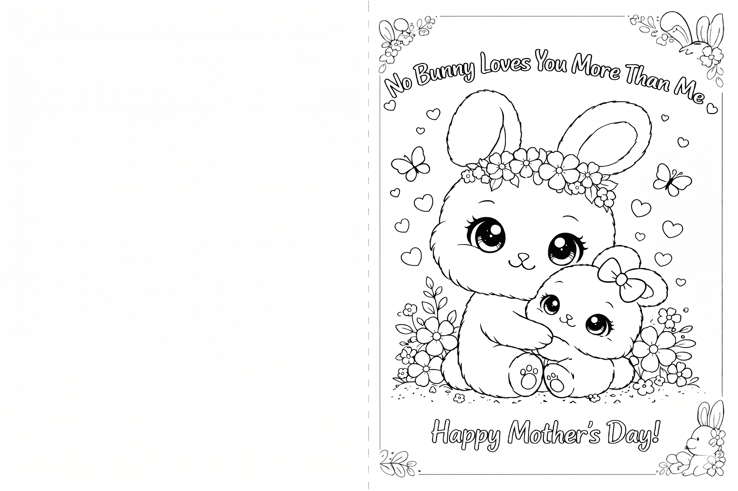No Bunny Loves You More THan Me Printable Card
