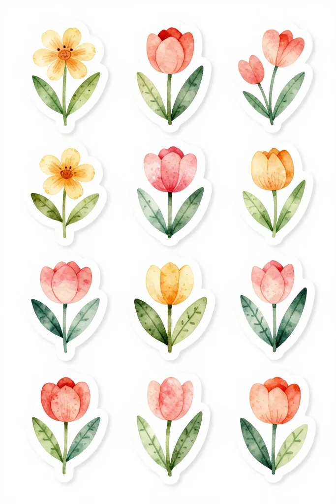Spring Flowers Stickers Printable