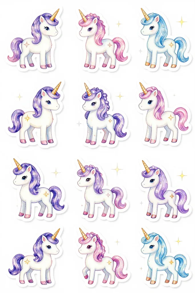 Cute Unicorn Stickers Printable