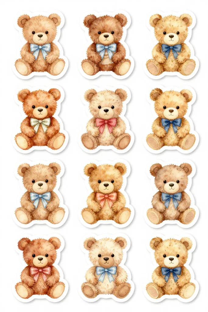 Teddy Bear Stickers Printable
