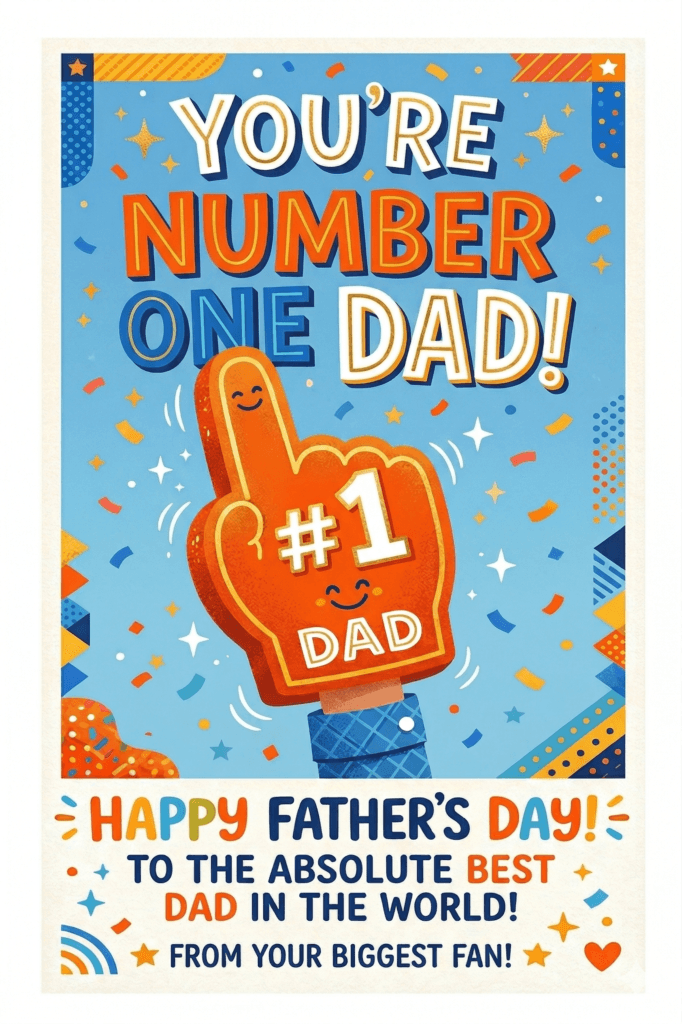 You're Number One Dad Foam Finger Ecard