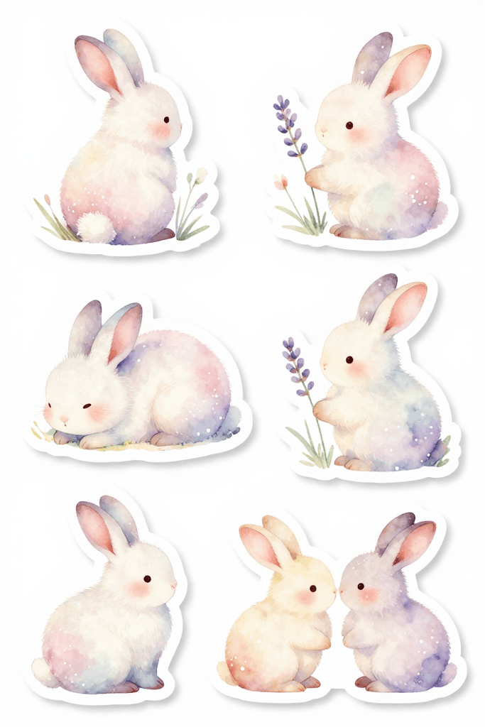 Adorable Bunny Stickers Printable