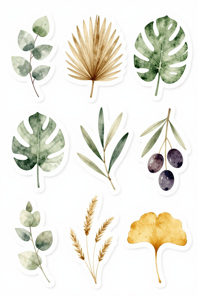 Decorative Plant Stickers Printable