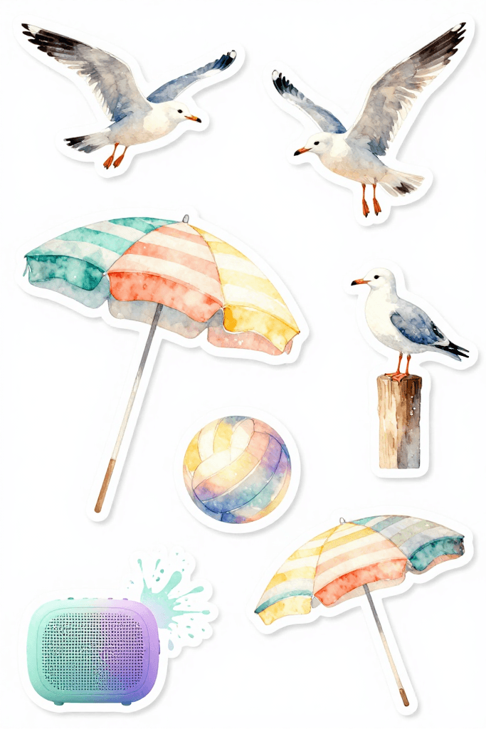 Beach Day Stickers Printable