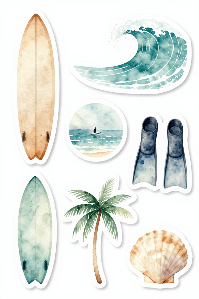 Beach Vibe Stickers Printable