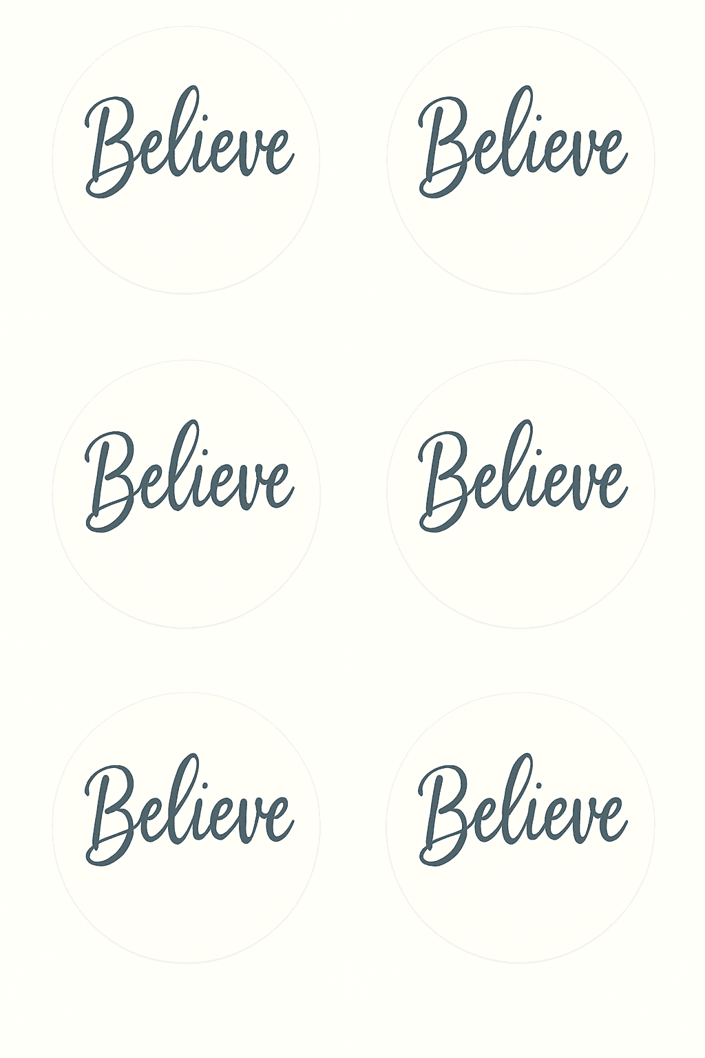 Believe Stickers Printable