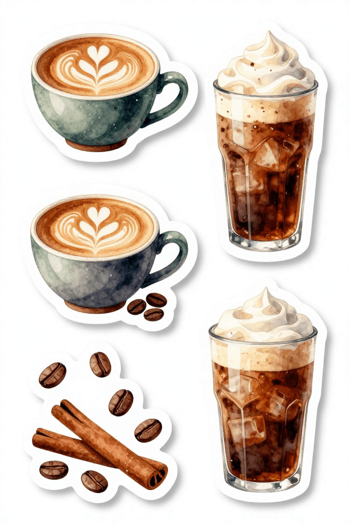 Cafe Diary Stickers Printable