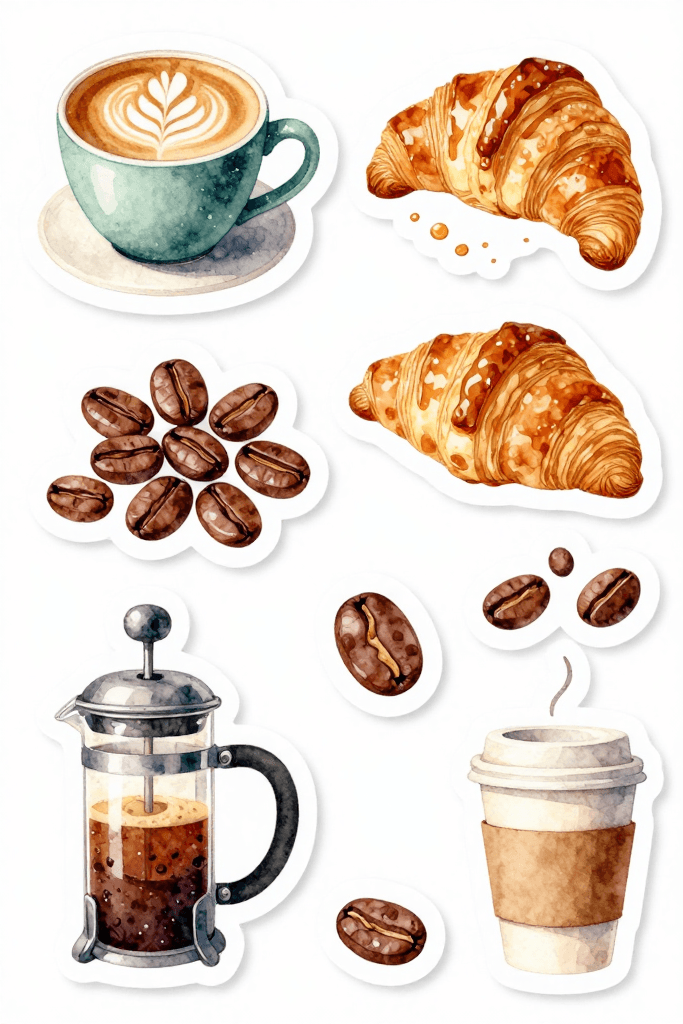 Cafe Stickers Printable