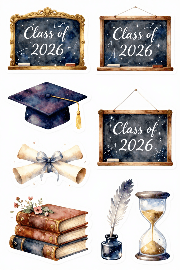 2026 Graduation Stickers Printable
