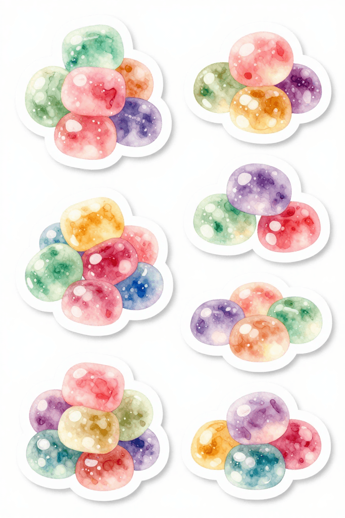 Colorful Jelly Bean Stickers Printable