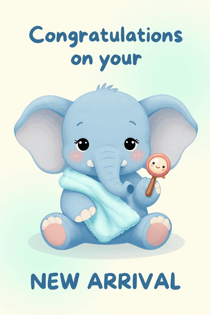 Congratulations On Your New Arrival Blue Ecard