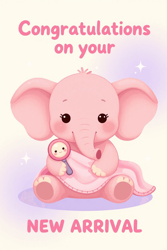 Congratulations On Your New Arrival Pink Ecard