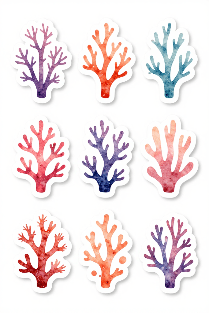Coral Stickers Printable