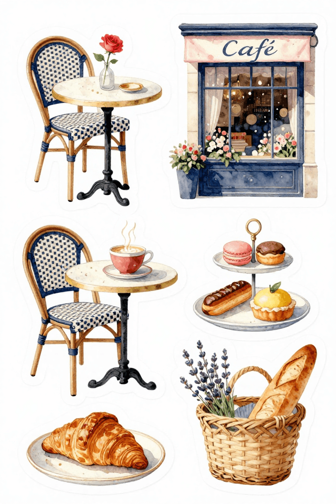 Cute Cafe Stickers Printable
