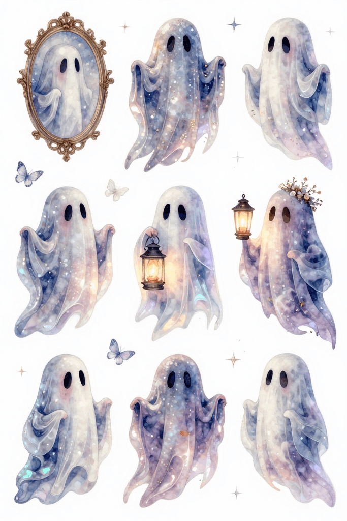 Cute Ghost Stickers Printable