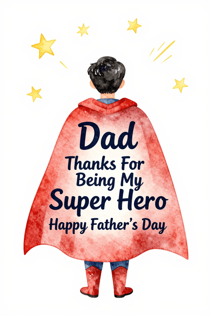 Thanks For Being My Super Hero Fathers Day Ecard