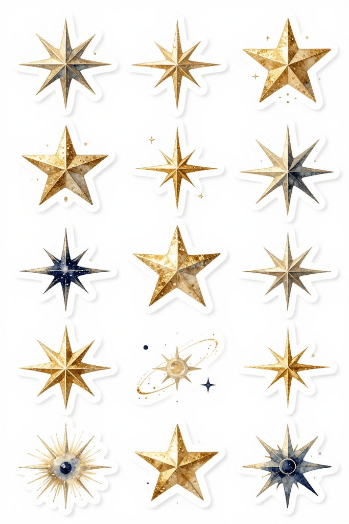 Decorative Gold Star Stickers Printable