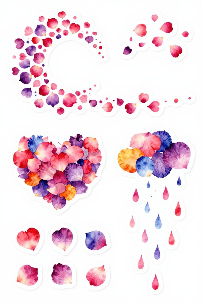 Decorative Petal Stickers 2 Printable
